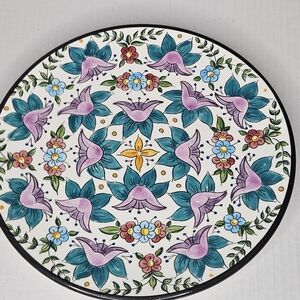 Ceramar Spain Ceramic Platter Plate Decor Hand Painted 10 1/2" Vintage